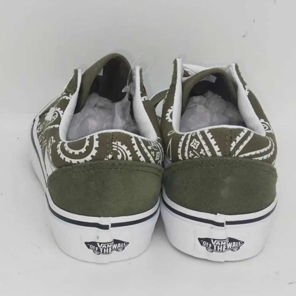 VANS OLD SKOOL Womens New w/Tags Green & White Paisley Skate Sneakers - sz. 5